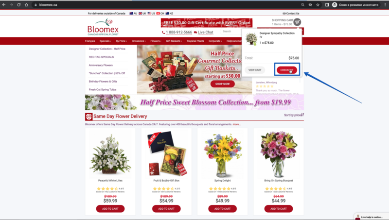 The cart page with the selected product is opened.png