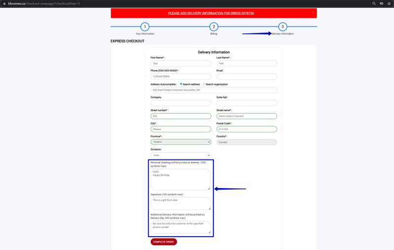 Personal Greeting, Signature, and Delivery Information are displayed correctl.jpg