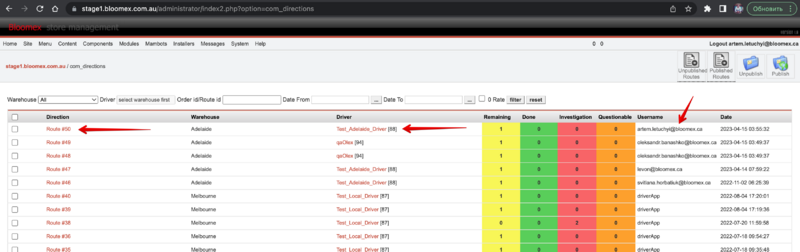 The Create Route is not created a new route and does not change the order status on In transit.png