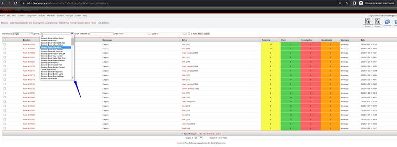 2. The selected Driver is sorted.jpg
